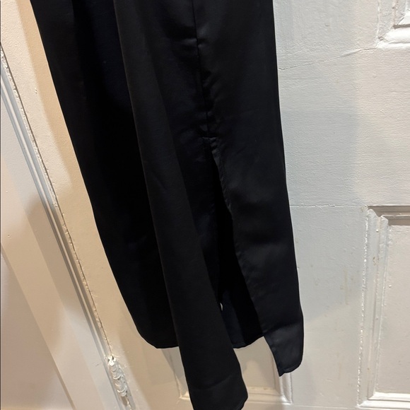 Women’s Black Slip Dress with Slit - Picture 5 of 6